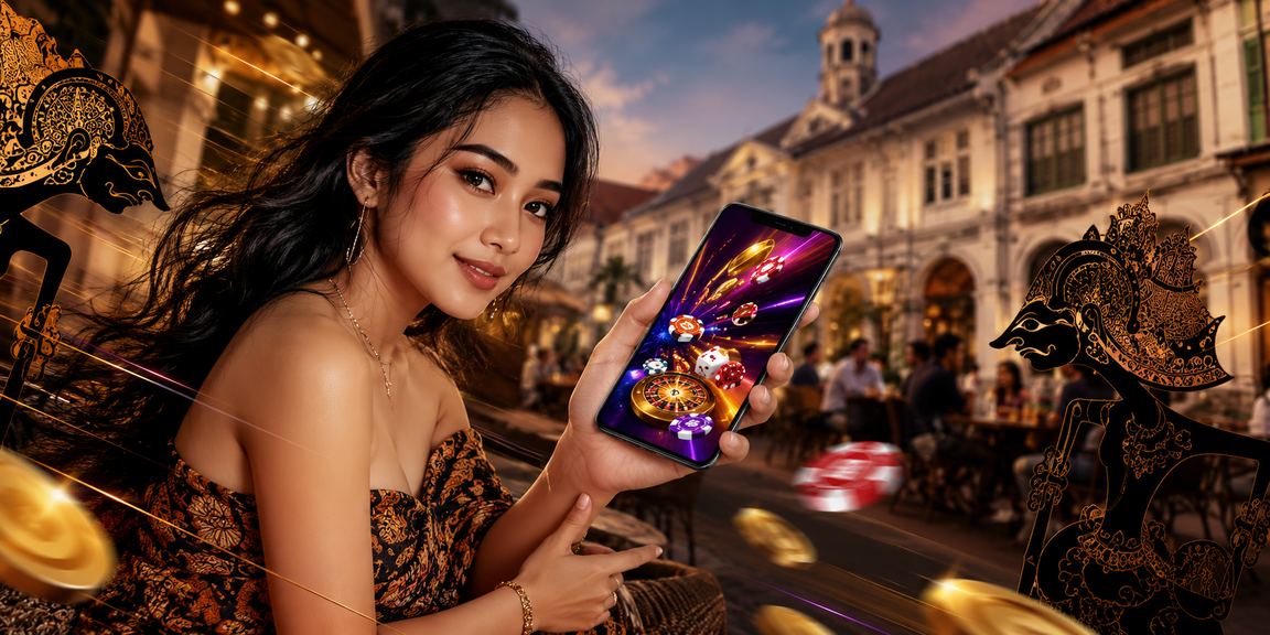 Pengguna menggunakan aplikasi casino di ponsel saat santai di kedai kopi