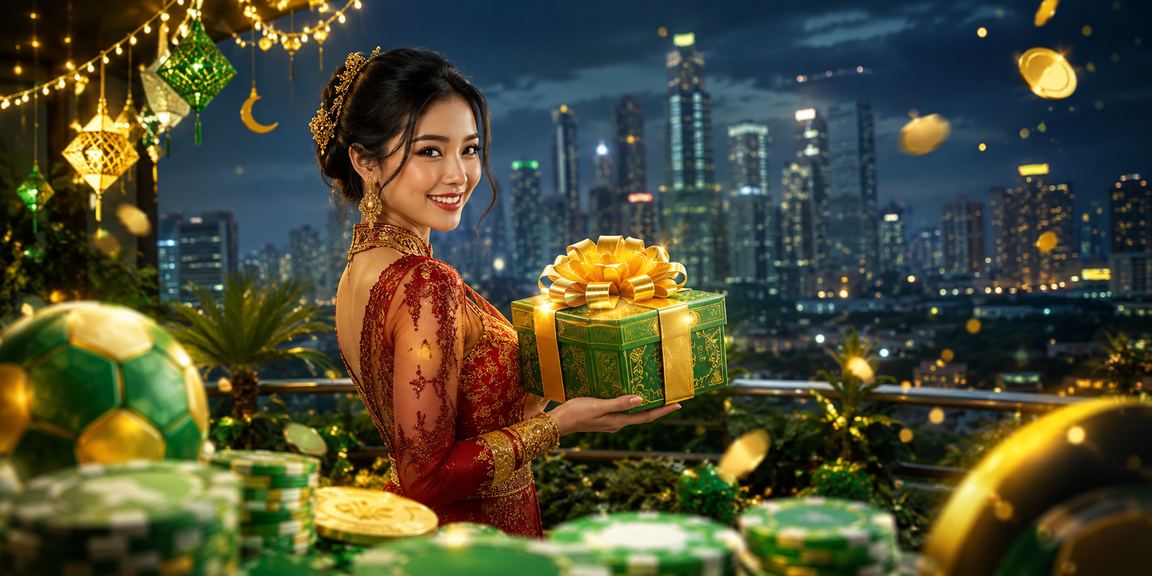 Suasana meriah festival hiburan casino dengan pengunjung yang antusias